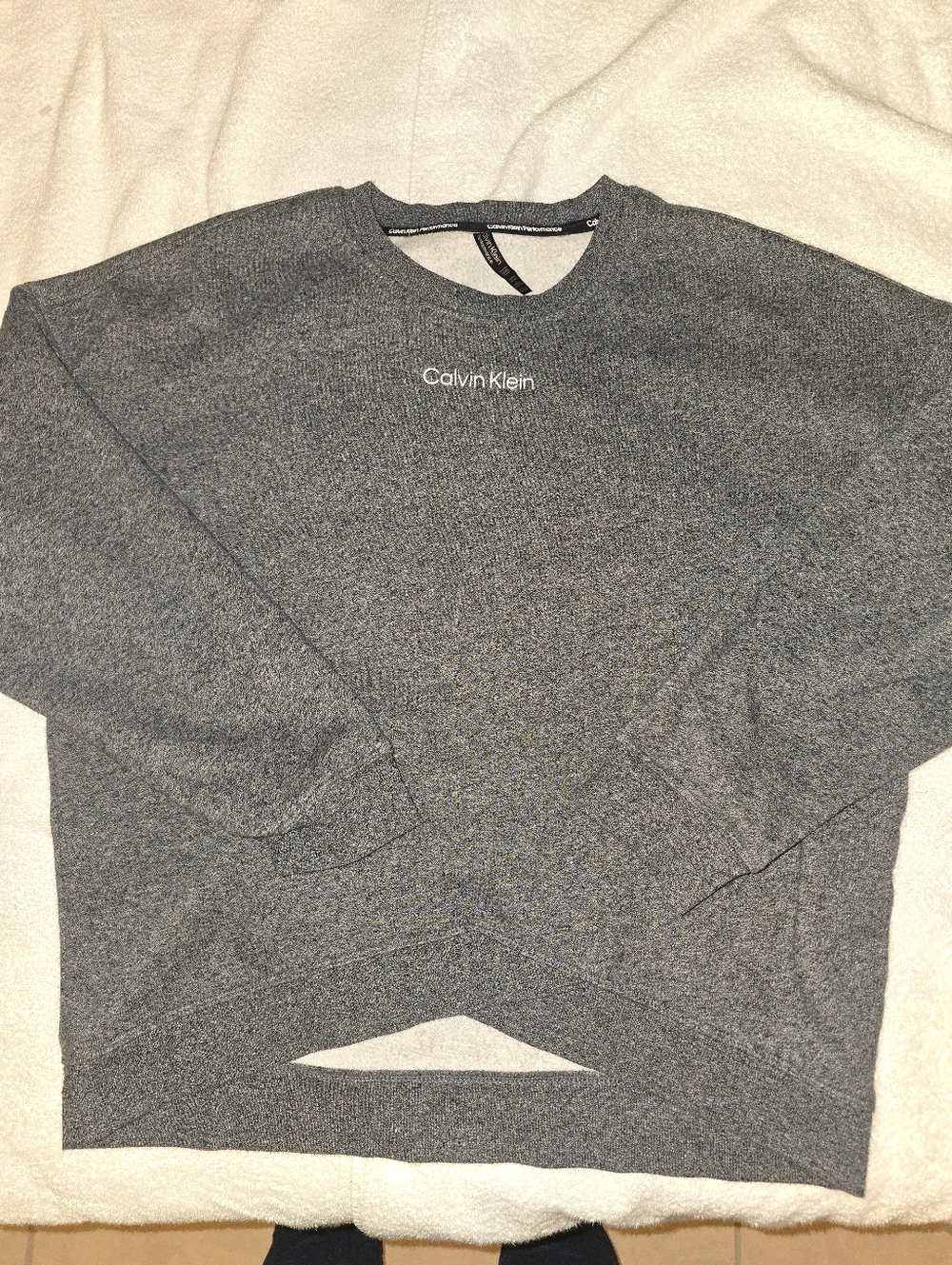 Calvin Klein Women's Heather Gray Crewneck Sweatshirt Size Large